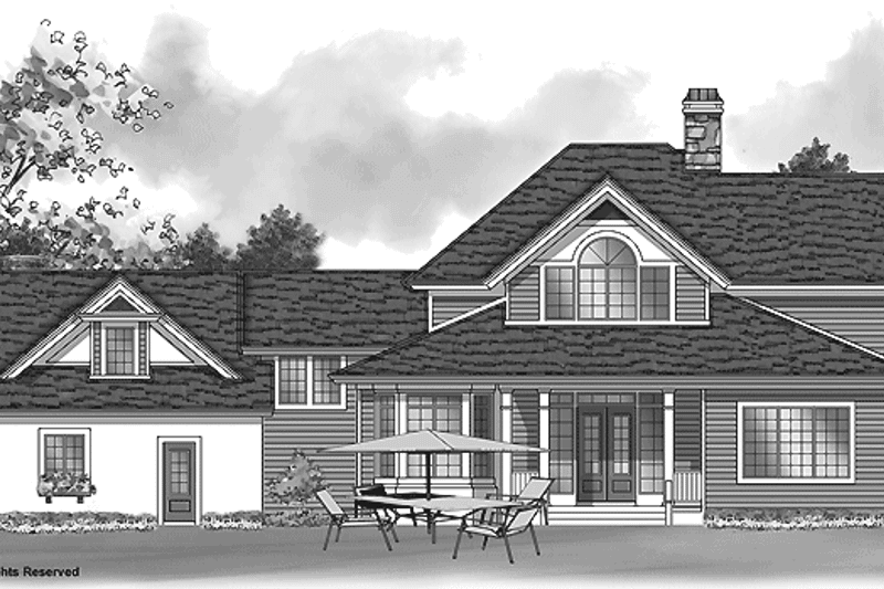 Architectural House Design - Exterior - Rear Elevation for Country House Plan #930-196 - 3 bed, 4.5 bath