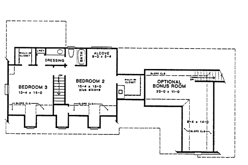 Home Plan - Floor Plan - Upper Floor for Colonial House Plan #10-274 - 3 bed, 2.5 bath