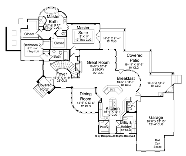 House Plan Design - Mediterranean Floor Plan - Main Floor Plan #952-196