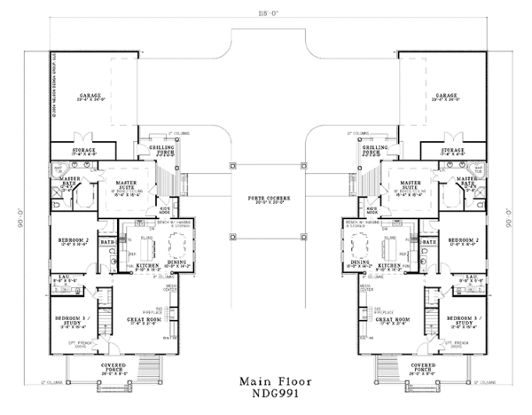 House Plan Design - Country Floor Plan - Main Floor Plan #17-2824