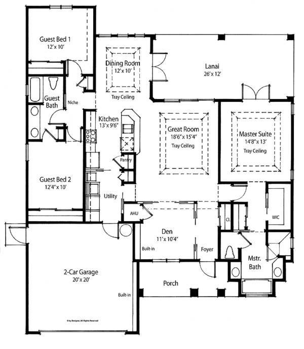 House Design - Country Floor Plan - Main Floor Plan #938-34