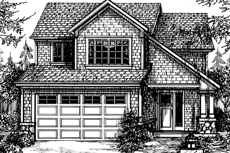 Architectural House Design - Craftsman Exterior - Front Elevation Plan #966-30