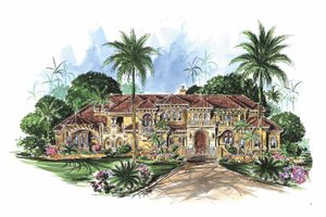 House Plan Design - Exterior - Front Elevation for Mediterranean House Plan #1017-78 - 6 bed, 8.5 bath