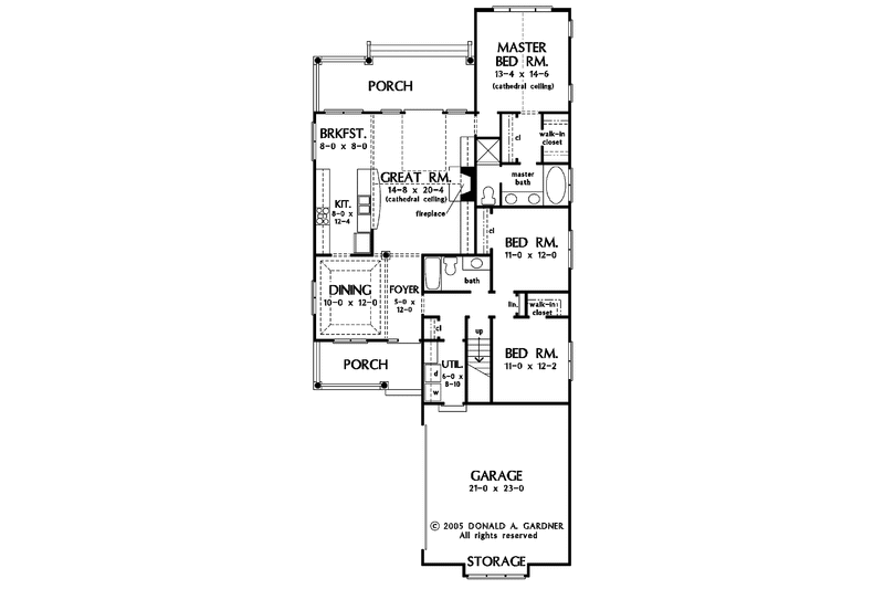 Home Plan - Floor Plan - Main Floor for Traditional House Plan #929-785 - 3 bed, 2 bath