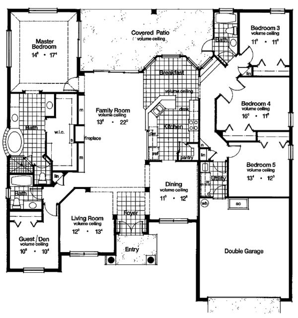 Architectural House Design - Mediterranean Floor Plan - Main Floor Plan #417-574