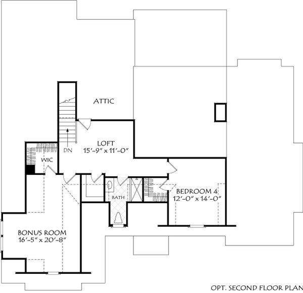 House Blueprint - Traditional Floor Plan - Upper Floor Plan #927-1050