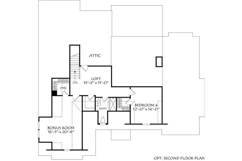 House Design - Floor Plan - Upper Floor for Traditional House Plan #927-1050 - 4 bed, 3.5 bath