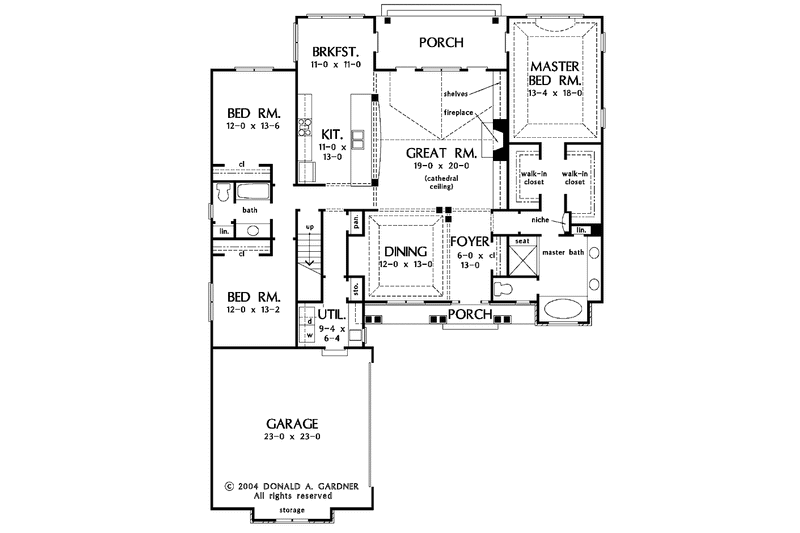 Home Plan - Floor Plan - Main Floor for Country House Plan #929-718 - 3 bed, 2 bath