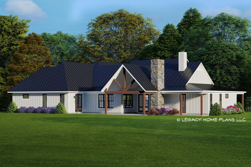 Home Plan - Exterior - Rear Elevation for Farmhouse House Plan #932-638 - 2 bed, 4 bath