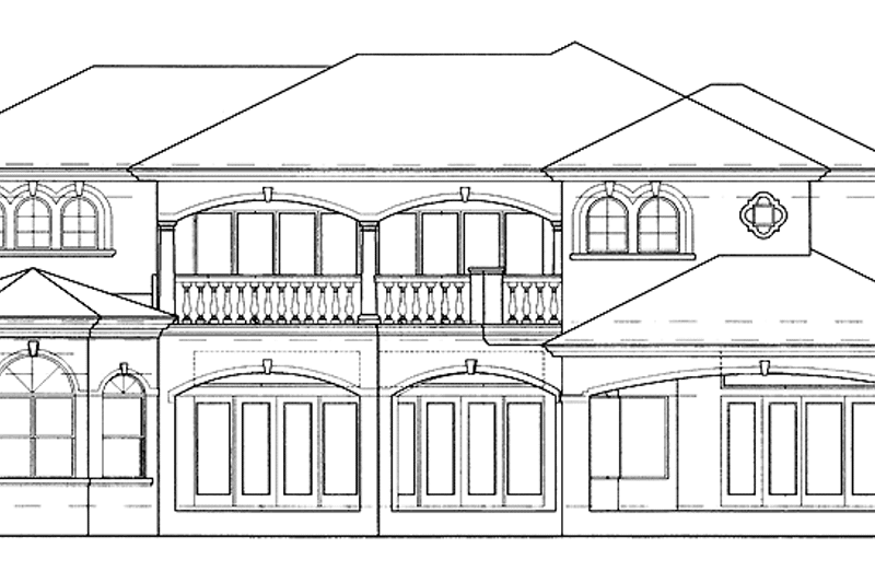 Home Plan - Exterior - Rear Elevation for Mediterranean House Plan #417-764 - 4 bed, 4.5 bath