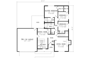 Floor Plan - Main Floor for Adobe / Southwestern House Plan #1-185 - 3 bed, 2 bath