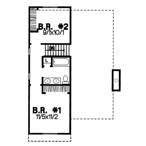 Traditional Floor Plan - Upper Floor Plan #50-211