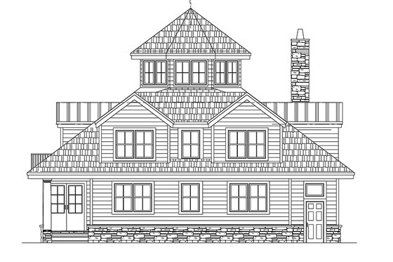 Exterior - Rear Elevation for Contemporary House Plan #1061-7 - 4 bed, 3.5 bath