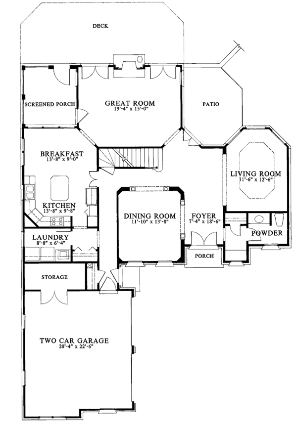 House Plan Design - Tudor Floor Plan - Main Floor Plan #429-229