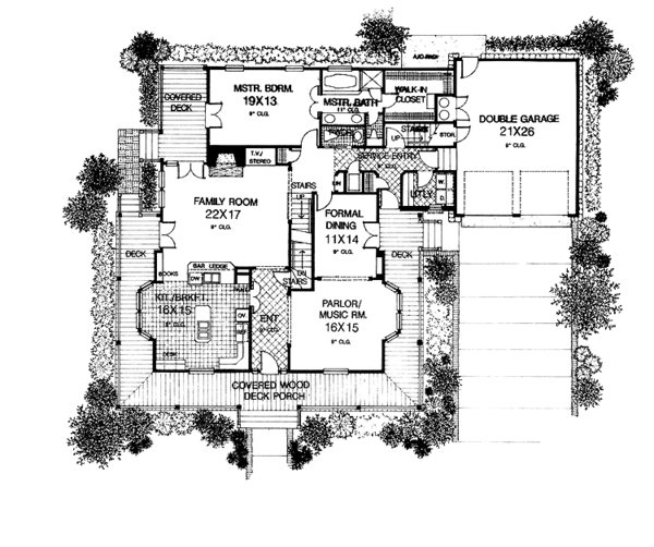 Architectural House Design - Craftsman Floor Plan - Main Floor Plan #310-1108