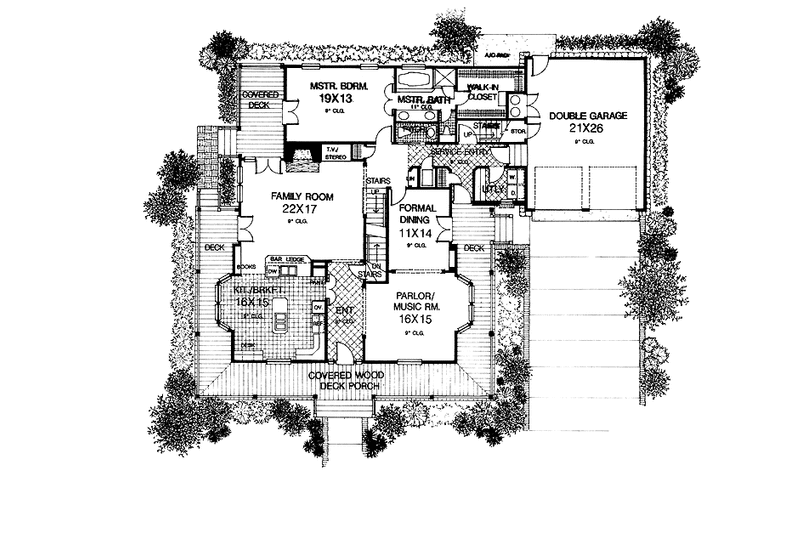 Dream House Plan - Floor Plan - Main Floor for Craftsman House Plan #310-1108 - 5 bed, 4.5 bath