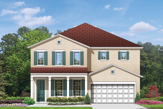 Exterior - Front Elevation 3 for Colonial House Plan #1058-68 - 4 bed, 3 bath