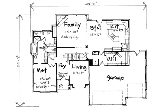 Floor Plan - Main Floor for European House Plan #308-186 - 4 bed, 3.5 bath