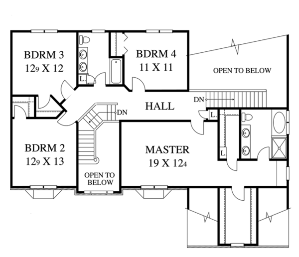 Home Plan - Colonial Floor Plan - Upper Floor Plan #1053-49