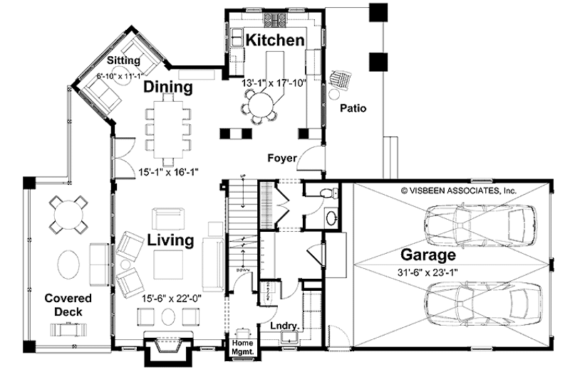 Home Plan - Floor Plan - Main Floor for Craftsman House Plan #928-75 - 3 bed, 2.5 bath