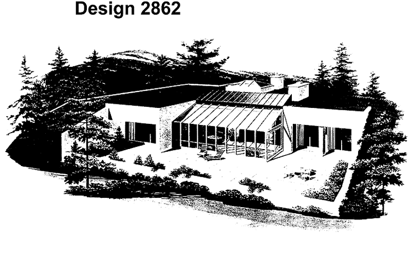 Home Plan - Exterior - Rear Elevation for Contemporary House Plan #72-758 - 3 bed, 2 bath