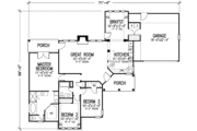 Country Style House Plan - 3 Beds 2 Baths 1745 Sq/Ft Plan #410-3584 