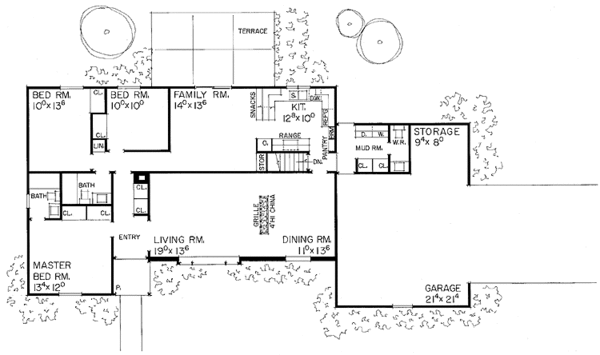 House Plan Design - Ranch Floor Plan - Main Floor Plan #72-564