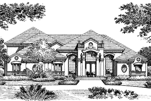 Architectural House Design - Mediterranean Exterior - Front Elevation Plan #417-538