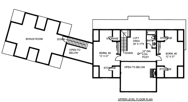 Cabin Floor Plan - Upper Floor Plan #117-756