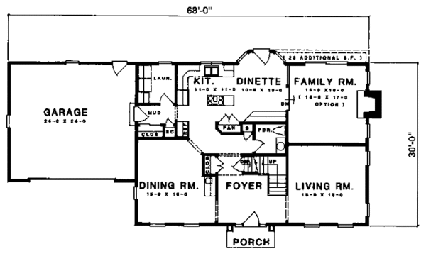 House Blueprint - Country Floor Plan - Main Floor Plan #1001-116