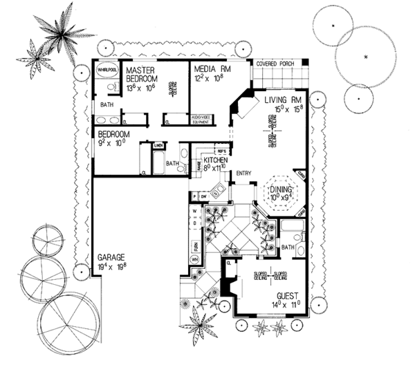 House Blueprint - Craftsman Floor Plan - Main Floor Plan #72-912