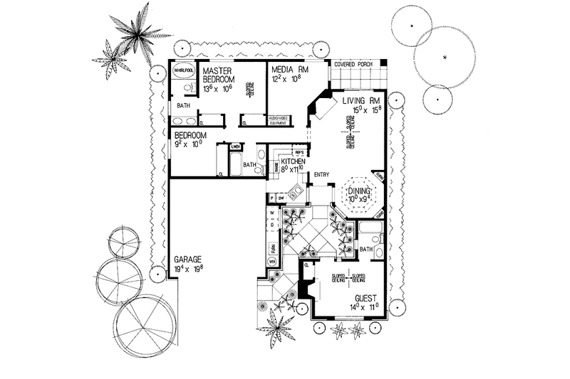Home Plan - Floor Plan - Main Floor for Craftsman House Plan #72-912 - 3 bed, 3 bath