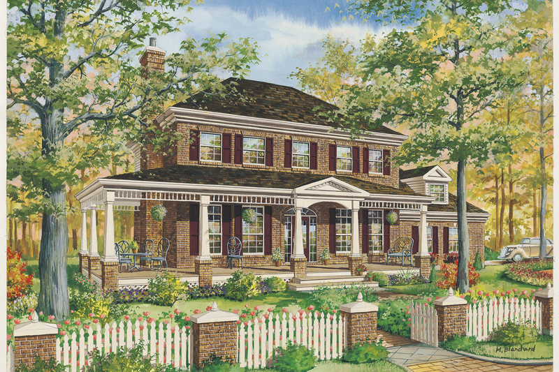 House Blueprint - Country Exterior - Front Elevation Plan #25-4777