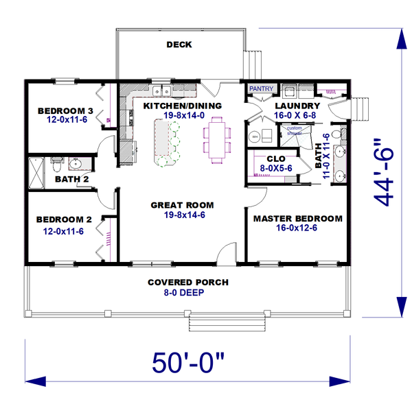 Farmhouse Floor Plan - Main Floor Plan #44-263