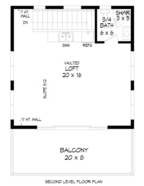 Architectural House Design - Contemporary Floor Plan - Upper Floor Plan #932-432