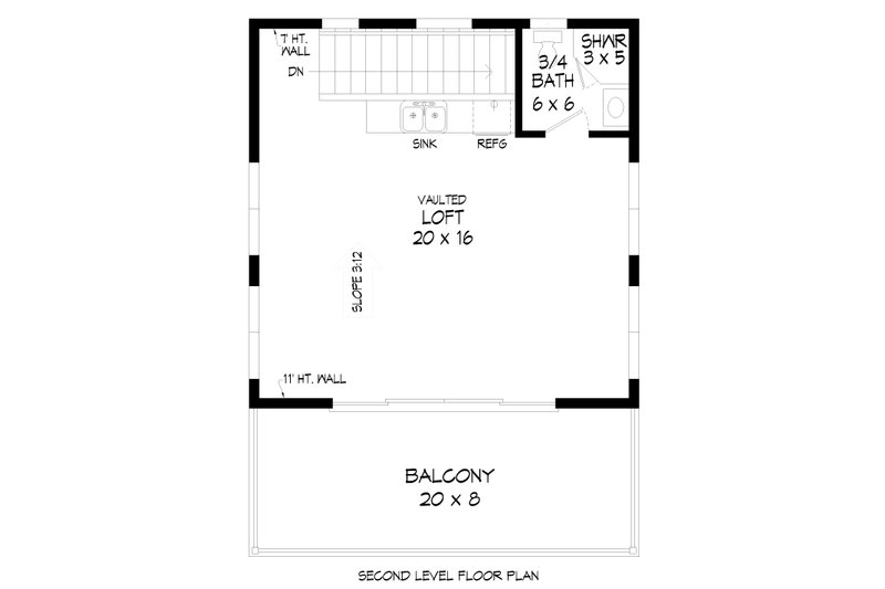 Dream House Plan - Floor Plan - Upper Floor for Contemporary House Plan #932-432, 1 bath