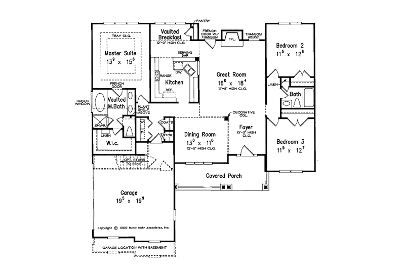 Home Plan - Floor Plan - Main Floor for Craftsman House Plan #927-552 - 3 bed, 2 bath