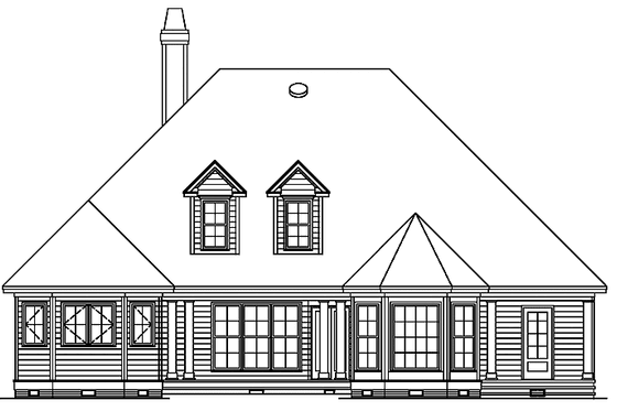 Exterior - Rear Elevation for Country House Plan #929-339 - 3 bed, 2 bath