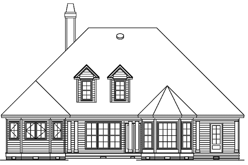 Home Plan - Exterior - Rear Elevation for Country House Plan #929-339 - 3 bed, 2 bath