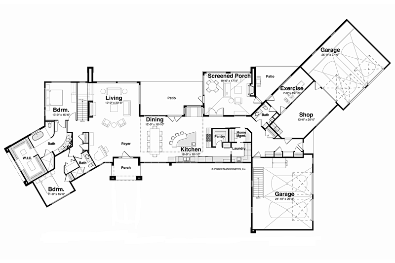 Architectural House Design - Floor Plan - Main Floor for Contemporary House Plan #928-255 - 4 bed, 4.5 bath