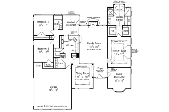 Floor Plan - Main Floor for Mediterranean House Plan #927-82 - 3 bed, 2 bath