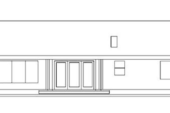 Exterior - Rear Elevation for Ranch House Plan #60-144 - 2 bed, 2.5 bath