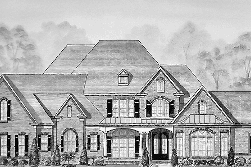 House Blueprint - Traditional Exterior - Front Elevation Plan #54-186