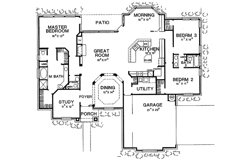 Home Plan - Floor Plan - Main Floor for Ranch House Plan #472-161 - 3 bed, 2.5 bath