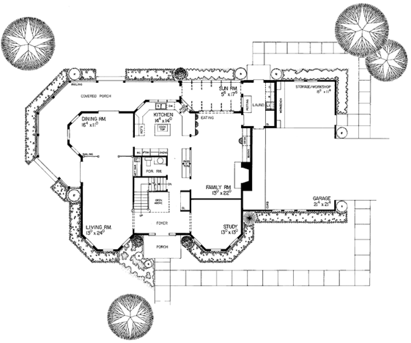 House Design - Victorian Floor Plan - Main Floor Plan #72-803