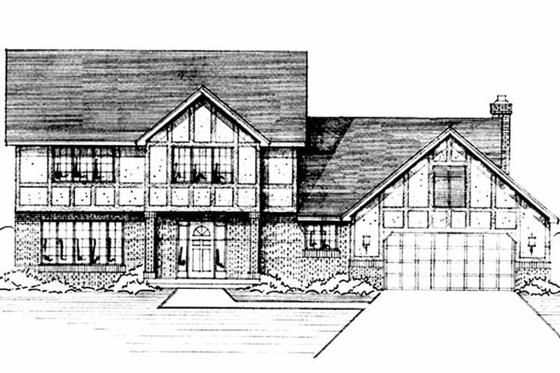 Home Plan - Exterior - Front Elevation 3 for Tudor House Plan #51-872 - 4 bed, 2.5 bath