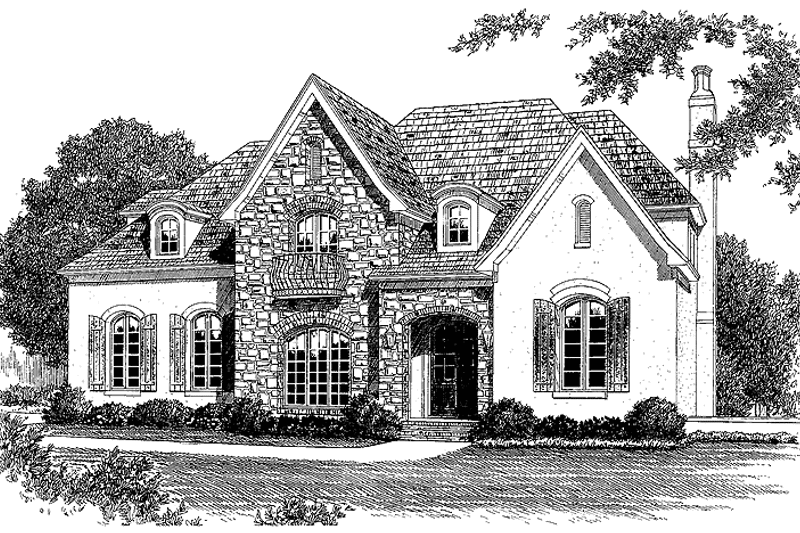 Home Plan - Exterior - Front Elevation 3 for Country House Plan #453-424 - 5 bed, 4.5 bath