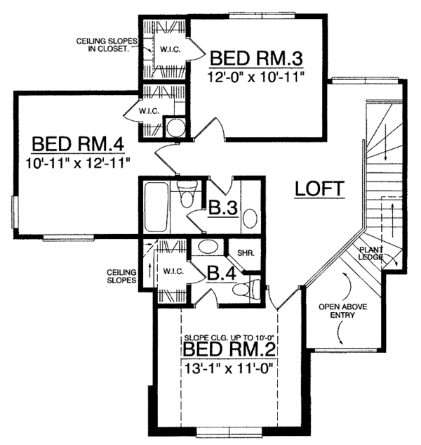Dream House Plan - Traditional Floor Plan - Upper Floor Plan #40-477
