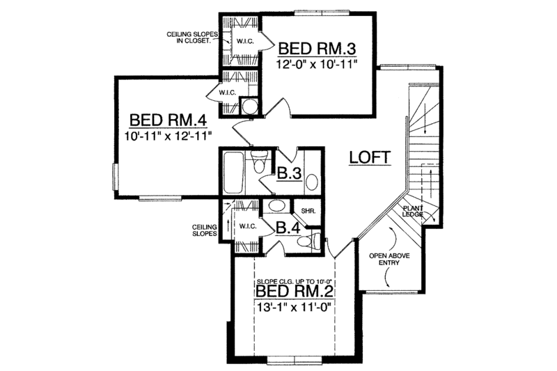 Dream House Plan - Floor Plan - Upper Floor for Traditional House Plan #40-477 - 4 bed, 3.5 bath
