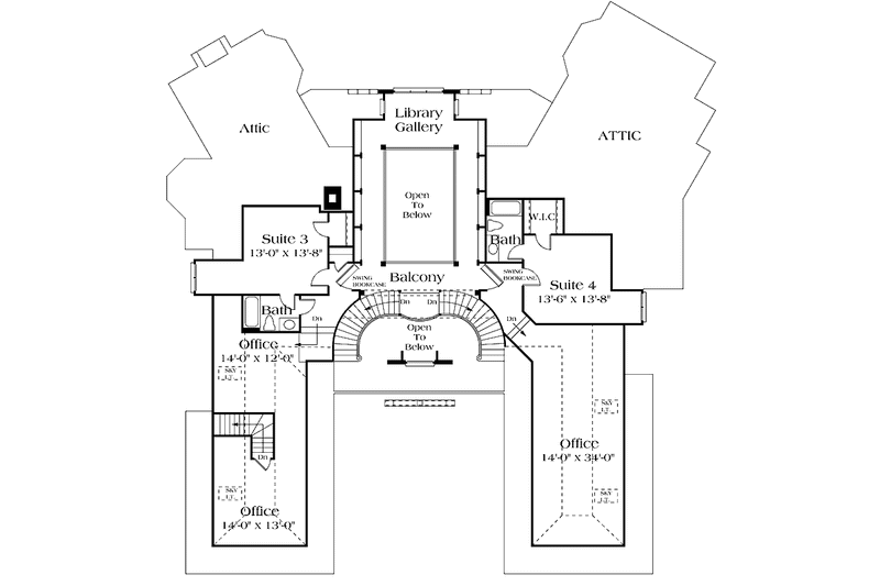 Home Plan - Floor Plan - Upper Floor for Country House Plan #453-197 - 4 bed, 4.5 bath